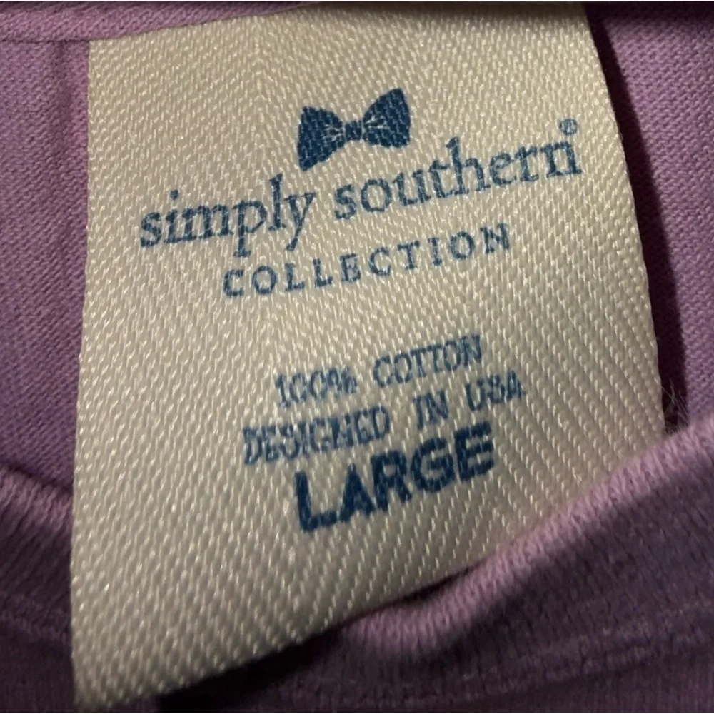 SIMPLY SOUTHERN T - Shirt Women's  L Cotton Lavender Purple SS "Save Our Oceans" - Picture 5 of 10